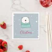 Weihnachts-Süße Tier Cartoon-Stil Personalisiert Serviette (Beispiel)