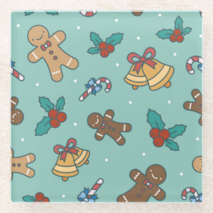 Weihnachts-Süßigkeiten-Design Glasuntersetzer