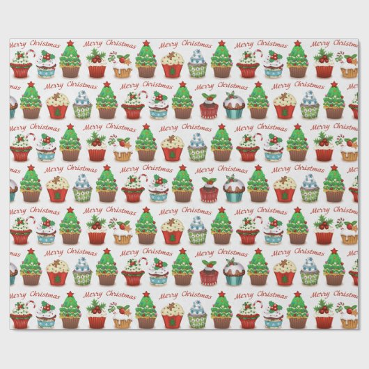 Weihnachts-Süßigkeiten Geschenkpapier (Flach)