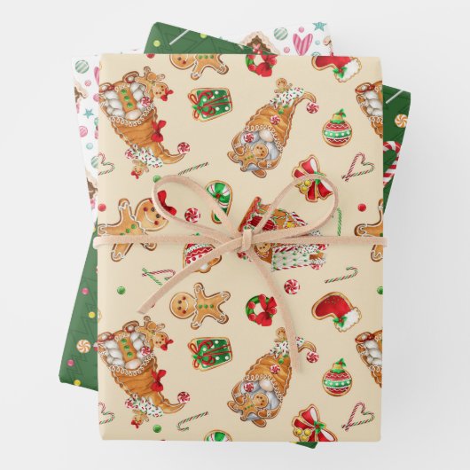 Weihnachts-Süßigkeiten Geschenkpapier Set (Beispiel)