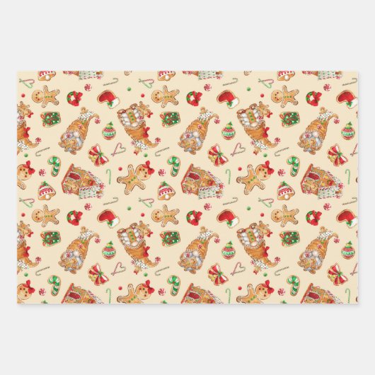 Weihnachts-Süßigkeiten Geschenkpapier Set (Vorderseite)