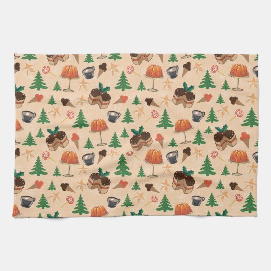 Weihnachts-Süßigkeiten Geschirrtuch (Horizontal)