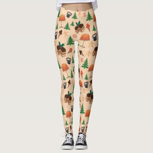 Weihnachts-Süßigkeiten Leggings (Vorderseite)