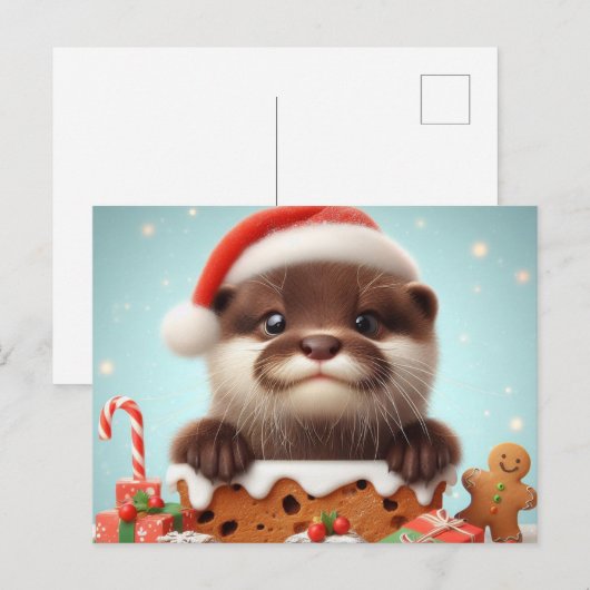 Weihnachts-Süßigkeiten Postkarte (Vorne/Hinten)