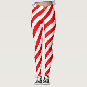 WEIHNACHTS-SÜßIGKEITEN ROT WEIß WEIHNACHTSGESCHENK LEGGINGS