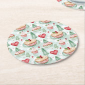 Weihnachts-Süßigkeiten Runder Pappuntersetzer (Angewinkelt)