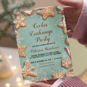 Weihnachts-Süßigkeiten und Cookies Tauschen Party Einladung