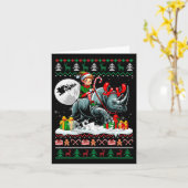 Weihnachts-Sweater-Elf Rhino Reittiere Kinder T Karte (Gelbe Blume)