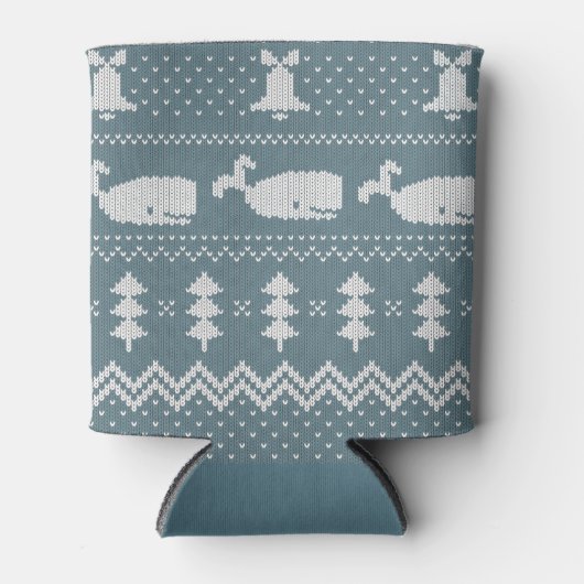 Weihnachts-Sweater gezwitschert Muster Whale Scand Dosenkühler (Vorderseite)