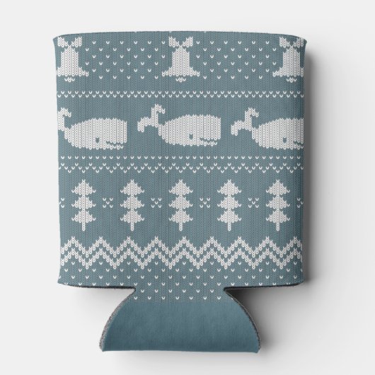 Weihnachts-Sweater gezwitschert Muster Whale Scand Dosenkühler (Rückseite)