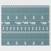 Weihnachts-Sweater gezwitschert Muster Whale Scand Geschenkpapier (Flach)