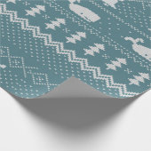 Weihnachts-Sweater gezwitschert Muster Whale Scand Geschenkpapier (Ecke)