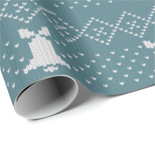 Weihnachts-Sweater gezwitschert Muster Whale Scand Geschenkpapier (Rolleneckpunkt)