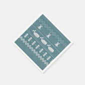 Weihnachts-Sweater gezwitschert Muster Whale Scand Serviette (Ecke)