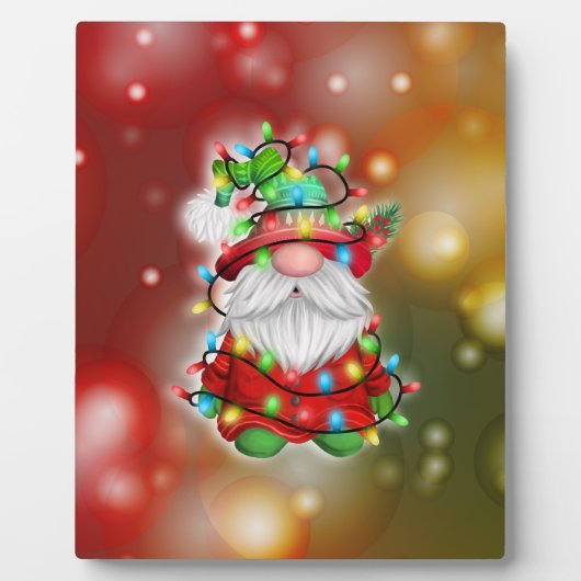 Weihnachts-Sweater Gnome Holiday Lights Tangle Fotoplatte (Vorderseite)