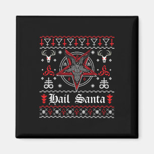 Weihnachts-Sweater Hail Santa Pentagram Xmas S Magnet