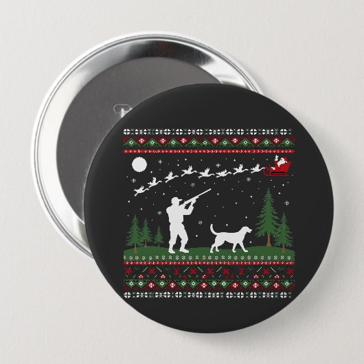 Weihnachts-Sweater Jagdsaison Weihnachten Button (Vorne & Hinten)