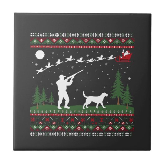 Weihnachts-Sweater Jagdsaison Weihnachten Fliese (Vorderseite)