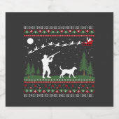 Weihnachts-Sweater Jagdsaison Weihnachten Schaumweinetikett (Einzelnes Label)