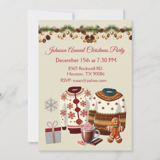 Weihnachts-Sweater-Jährliche Party Einladung (Vorderseite)