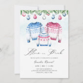 Weihnachts-Sweater Jumper Winter Baby Gender Revea Einladung (Vorderseite)