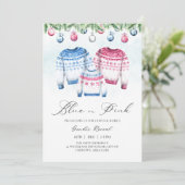 Weihnachts-Sweater Jumper Winter Baby Gender Revea Einladung (Stehend Vorderseite)