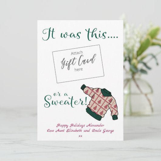 Weihnachts-Sweater-Kartenhalter (Stehend Vorderseite)