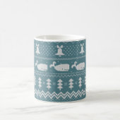 Weihnachts-Sweater-Knitter-Muster Whale Winter Kaffeetasse (Mittel)