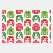 Weihnachts-Sweater-Paket: Multicolor Geschenkpapier Set (Vorderseite)