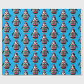 Weihnachts-Sweater-Pinguin Geschenkpapier (Flach)