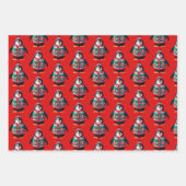 Weihnachts-Sweater-Pinguin Geschenkpapier Set (Vorderseite)