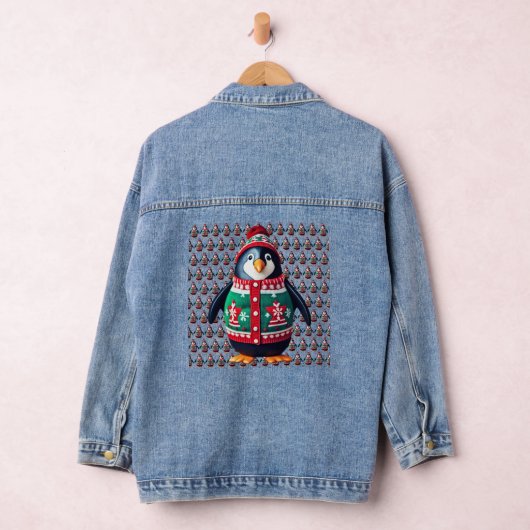 Weihnachts-Sweater-Pinguin Jeansjacke (Hangar)