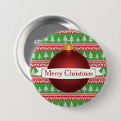 Weihnachts-Sweater Print & Red Ornament Button (Vorne & Hinten)