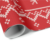 Weihnachts-Sweater Red Poinsettia Holiday Geschenkpapier (Rolleneckpunkt)