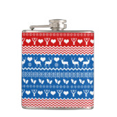 Weihnachts-Sweater-Rentierfisch, Schneeflocken und Flachmann (Vorderseite)