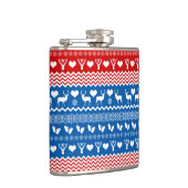 Weihnachts-Sweater-Rentierfisch, Schneeflocken und Flachmann (Rechts)