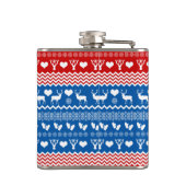 Weihnachts-Sweater-Rentierfisch, Schneeflocken und Flachmann (Rückseite)