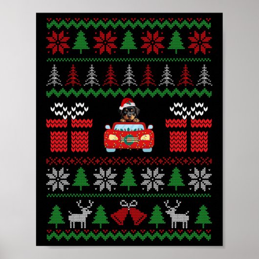 Weihnachts-Sweater Rottweiler Weihnachten mit Weih Poster (Vorne)