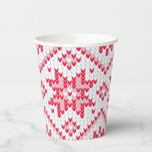 Weihnachts Sweater Strick Red Snowflake Pappbecher (Links)