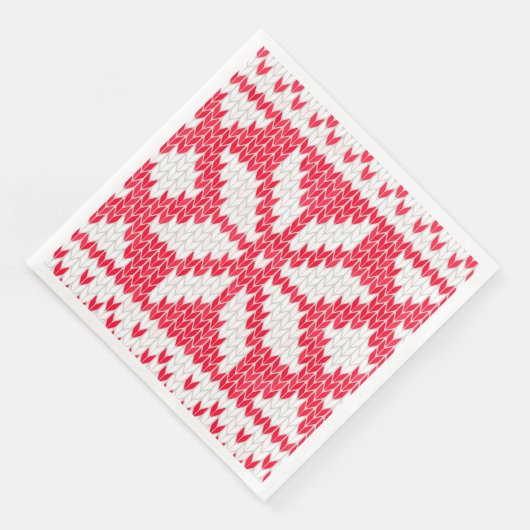 Weihnachts Sweater Strick Red Snowflake Serviette (Ecke)