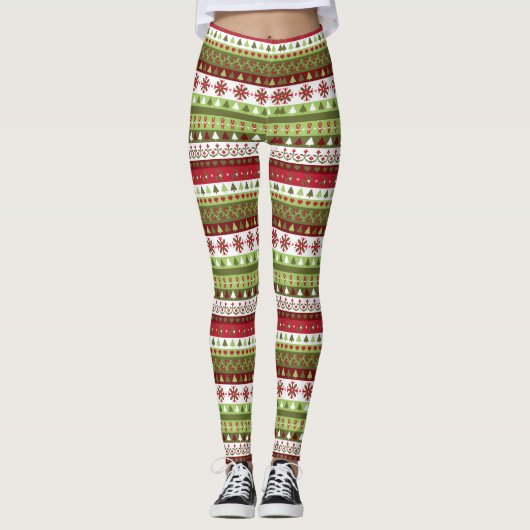 Weihnachts-Sweater-Style-Leggings Leggings (Vorderseite)