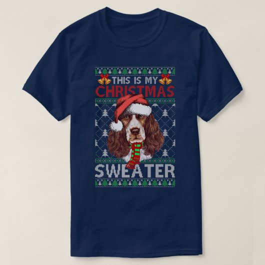 Weihnachts-Sweater Weihnachtsmann Englisch Springe T-Shirt (Design vorne)