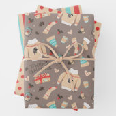 Weihnachts-Sweater Winter Wrapping Paper Set 3 Geschenkpapier Set (Beispiel)