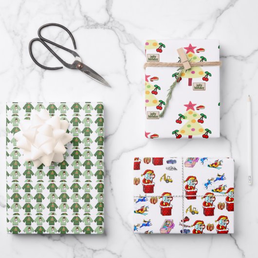 Weihnachts-Sweaters Sheets Wrapping Paper Santa Geschenkpapier Set (Vorderseite)