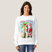 Weihnachts-Sweatshirt für Frauen mit Tropical Sant Sweatshirt (Vorne ganz)