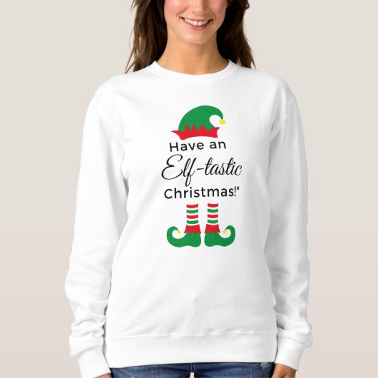 Weihnachts Sweatshirt Ladys - Elf tastic! (Vorderseite)