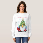 Weihnachts Sweatshirt Niedlich Gnome mit Geschenke (Vorne ganz)