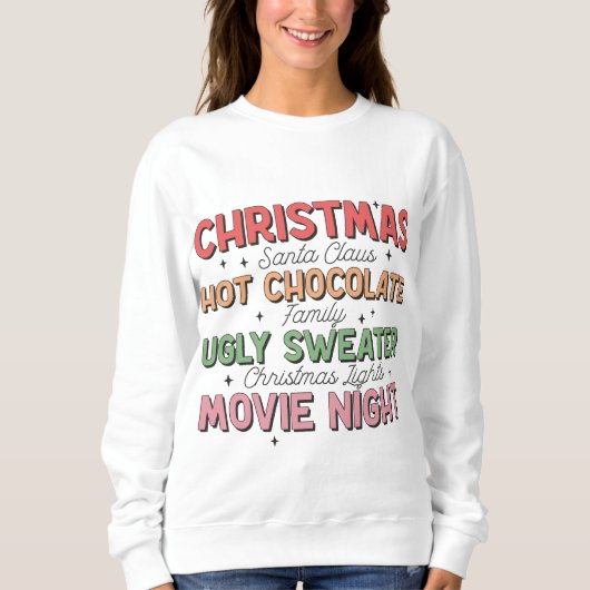 Weihnachts-Sweatshirt, Weihnachtsmann, Hot Chocola Sweatshirt (Vorderseite)