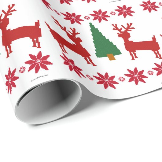 Weihnachts-Sweatstil Geschenkpapier (Rolleneckpunkt)