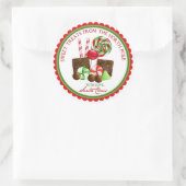 Weihnachts-Sweet Stripes Weihnachtskleber Runder Aufkleber (Tasche)